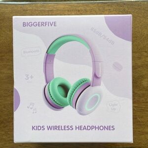 BIGGERFIVE Macaron Kids Wireless Headphones Purple Green